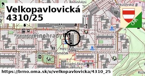 Velkopavlovická 4310/25, Brno