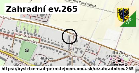 Zahradní ev.265, Bystřice nad Pernštejnem