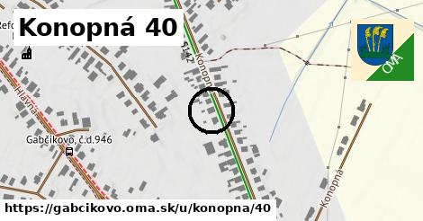 Konopná 40, Gabčíkovo