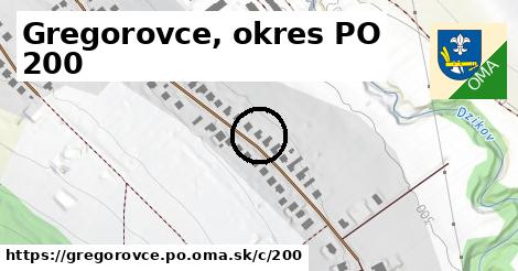 Gregorovce, okres PO <span class="supisne">200</span>