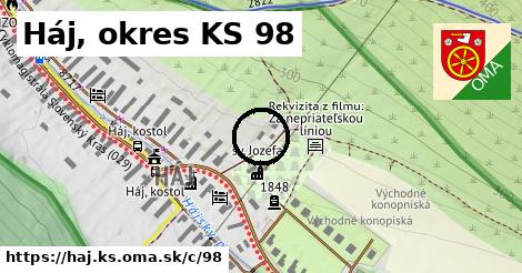 Háj, okres KS <span class="supisne">98</span>