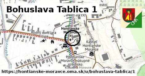 Bohuslava Tablica 1, Hontianske Moravce