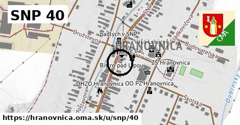 SNP 40, Hranovnica
