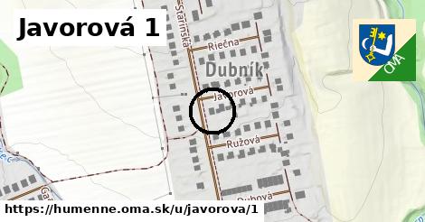 Javorová 1, Humenné