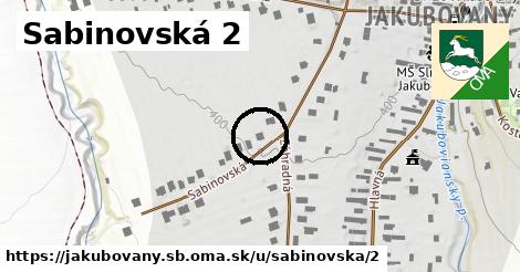 Sabinovská 2, Jakubovany, okres SB