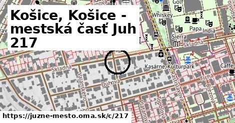 Košice, Košice - mestská časť Juh <span class="supisne">217</span>