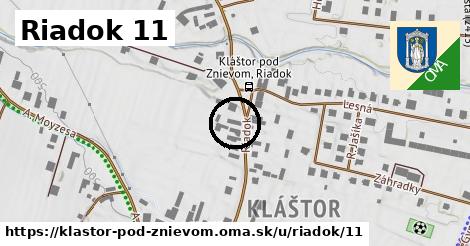 Riadok 11, Kláštor pod Znievom