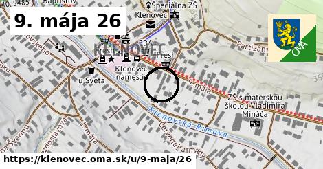 9. mája 26, Klenovec