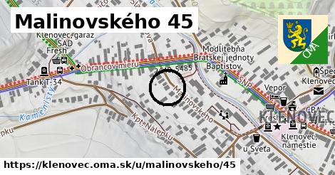 Malinovského 45, Klenovec