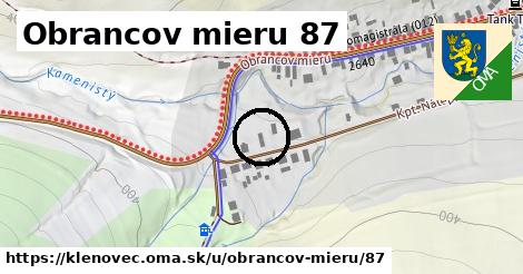 Obrancov mieru 87, Klenovec