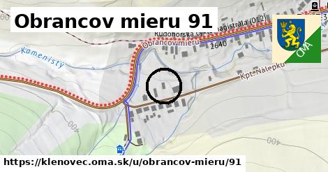 Obrancov mieru 91, Klenovec