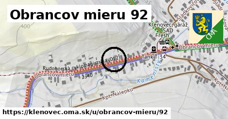 Obrancov mieru 92, Klenovec