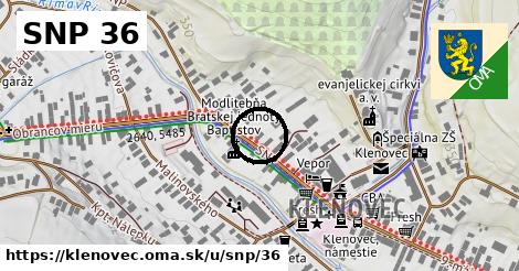 SNP 36, Klenovec