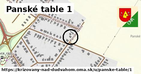 Panské table 1, Križovany nad Dudváhom