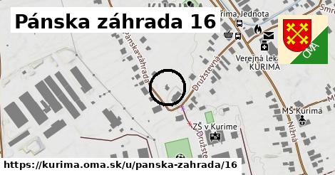 Pánska záhrada 16, Kurima