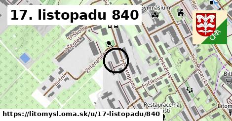 17. listopadu 840, Litomyšl