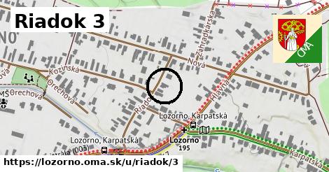 Riadok 3, Lozorno