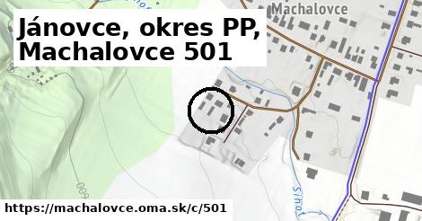 Jánovce, okres PP, Machalovce <span class="supisne">501</span>