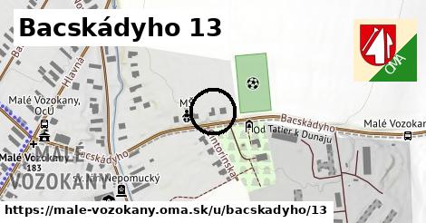 Bacskádyho 13, Malé Vozokany