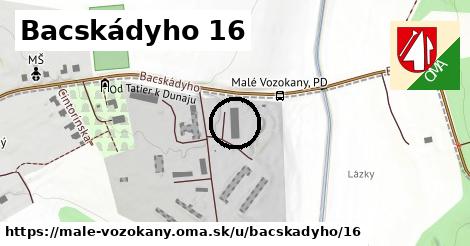 Bacskádyho 16, Malé Vozokany