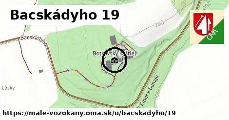 Bacskádyho 19, Malé Vozokany