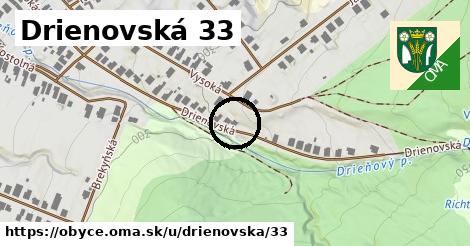 Drienovská 33, Obyce