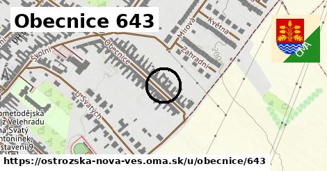 Obecnice 643, Ostrožská Nová Ves