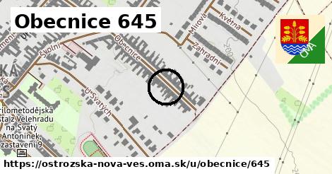 Obecnice 645, Ostrožská Nová Ves