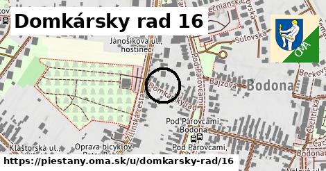 Domkársky rad 16, Piešťany