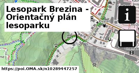 Lesopark Brezina - Orientačný plán lesoparku