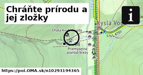 Chráňte prírodu a jej zložky