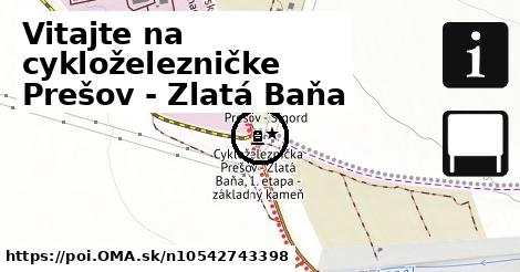 Vitajte na cykloželezničke Prešov - Zlatá Baňa