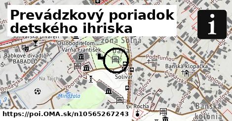 Prevádzkový poriadok detského ihriska