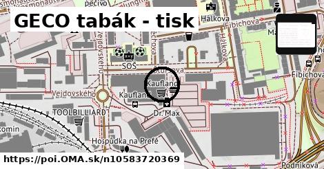 GECO tabák - tisk