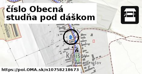 číslo Obecná studňa pod dáškom