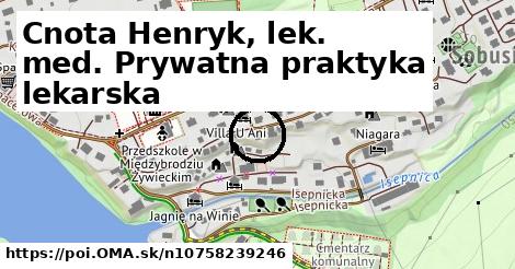 Cnota Henryk, lek. med. Prywatna praktyka lekarska