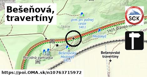 Bešeňová, travertíny