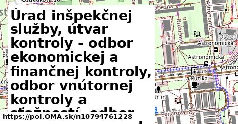 Úrad inšpekčnej služby, útvar kontroly - odbor ekonomickej a finančnej kontroly, odbor vnútornej kontroly a sťažností, odbor ochrany osobných údajov