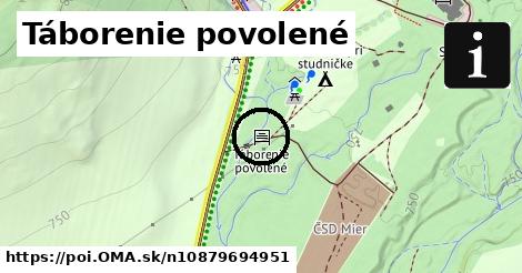 Táborenie povolené