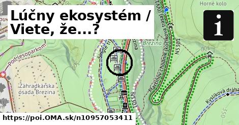 Lúčny ekosystém / Viete, že...?