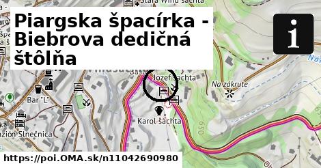 Piargska špacírka - Biebrova dedičná štôlňa