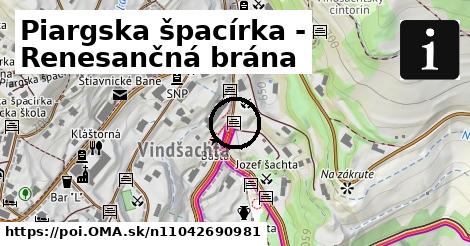 Piargska špacírka - Renesančná brána