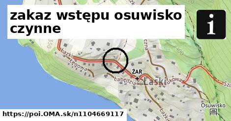 zakaz wstępu osuwisko czynne