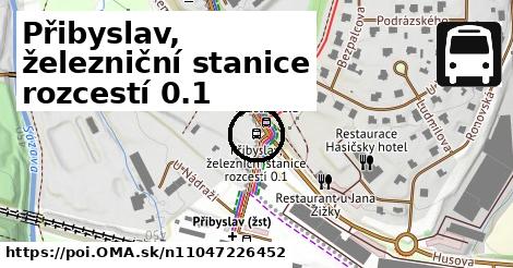 Přibyslav, železniční stanice rozcestí 0.1