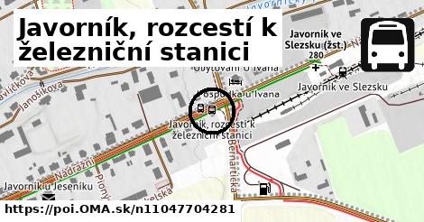 Javorník, rozcestí k železniční stanici