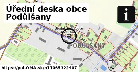 Úřední deska obce Podůlšany