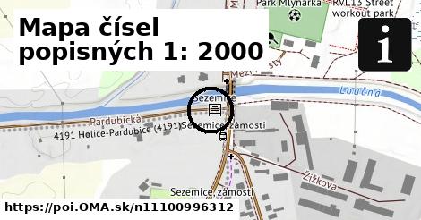 Mapa čísel popisných 1: 2000