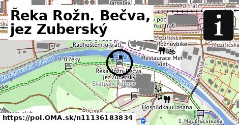 Řeka Rožn. Bečva, jez Zuberský