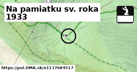 Na pamiatku sv. roka 1933