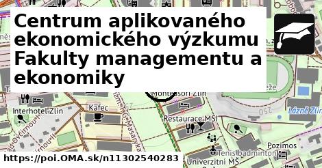 Centrum aplikovaného ekonomického výzkumu Fakulty managementu a ekonomiky